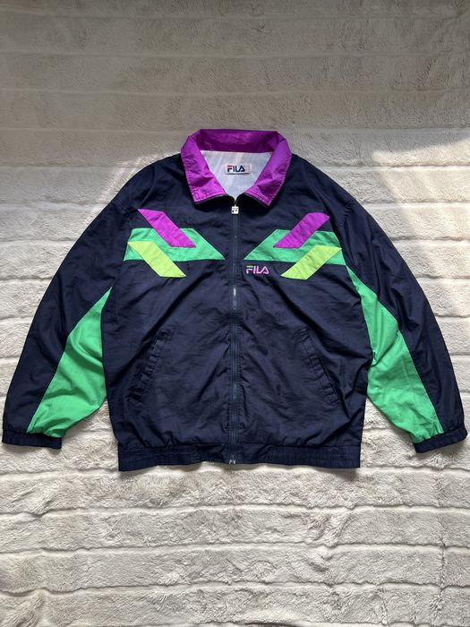 FILA 90s Vintage (L) Retro Jacket мужская олимпийка кофта ветровка спо