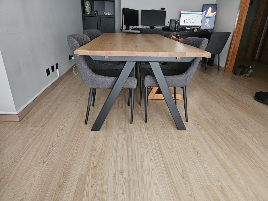 Mesa de jantar SANDBY 100x210 carvalho natural/preto