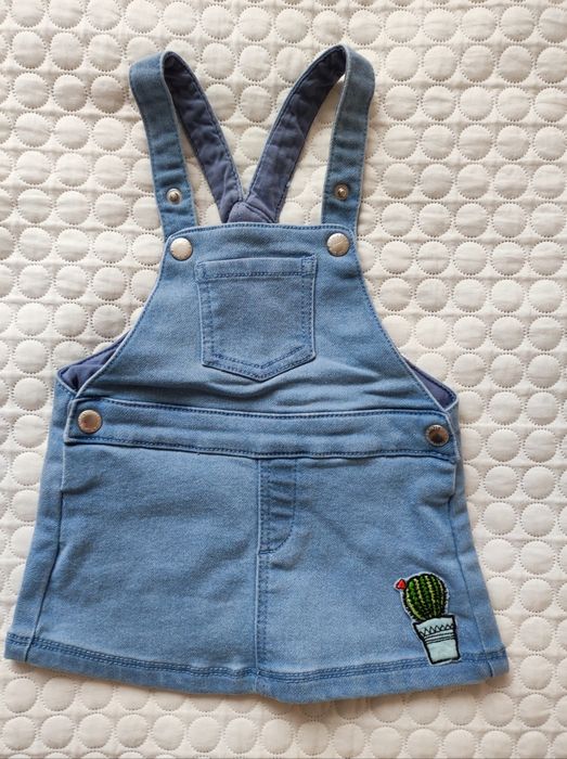 Dżinsowa sukienka na szelkach 5.10.15, rozmiar 74