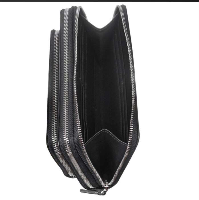 Мужской черный кожаный клатч DESISAN