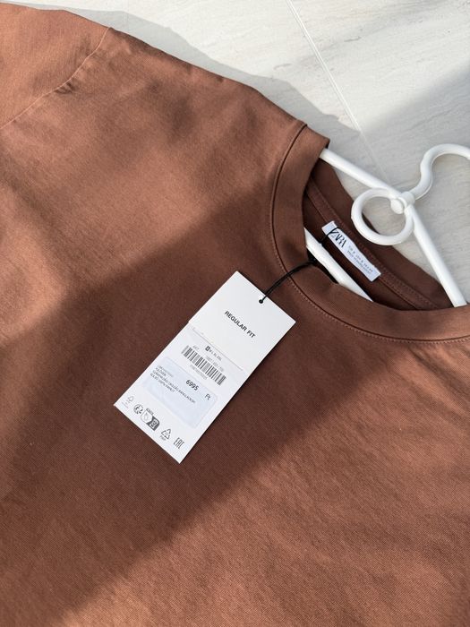 Футболка zara коричнева s