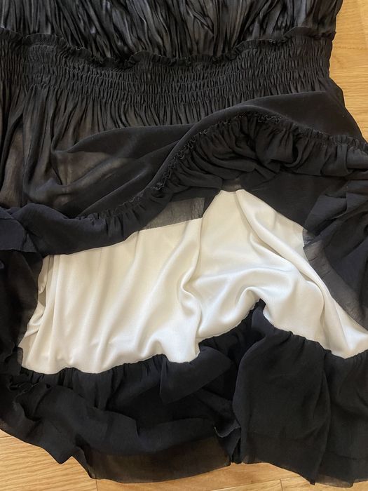 Sukienka Miss Selfridge Krótka mini Czarna falbanki M 38