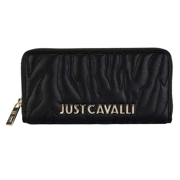JUST CAVALLI markowy damski portfel pojemny BLACK