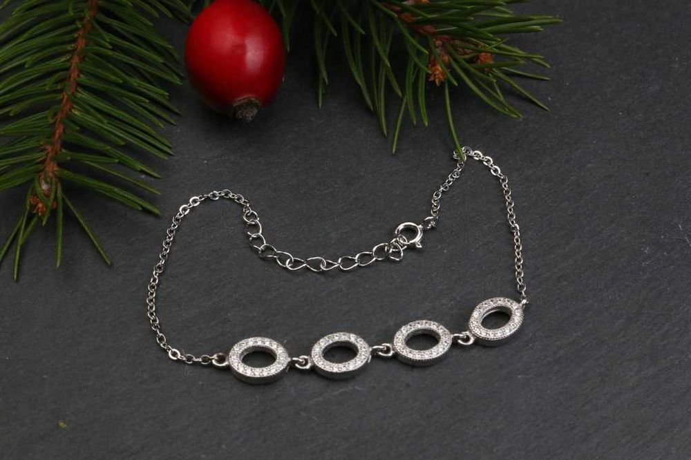 24) Bransoletka srebro rodowane pr.925 NOWA