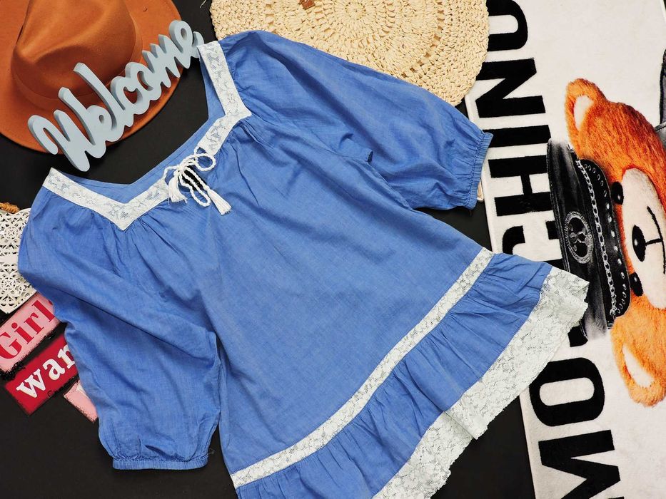 H&M Bluzka tunika boho hafty S