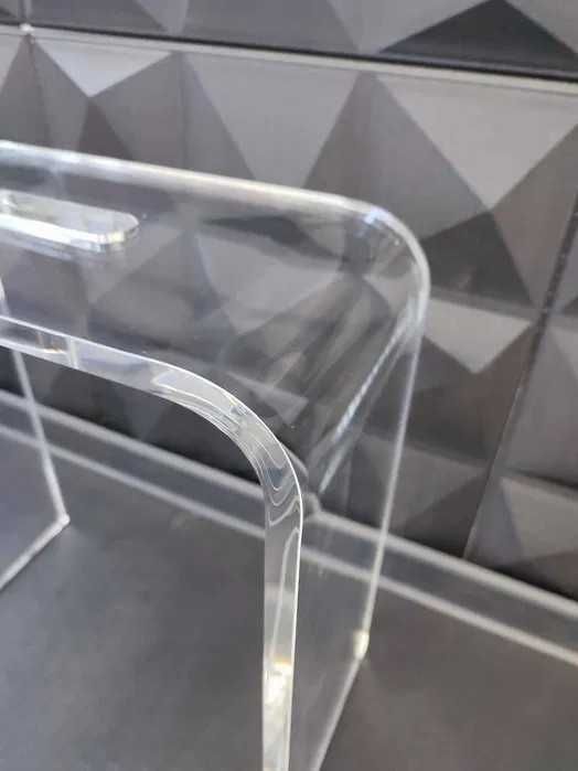 Taboret Classic Mini z rączką / Stołek przeźroczysty Akryl Plexi