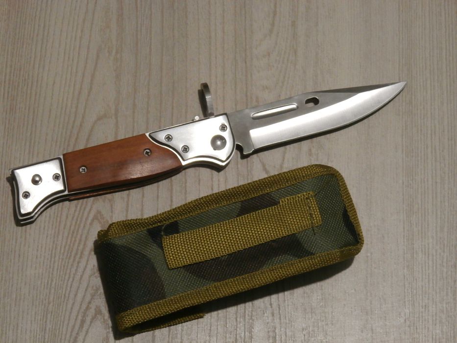 Туристичний складний автоматичний викидний ніж АК-47 22см в чохлі
