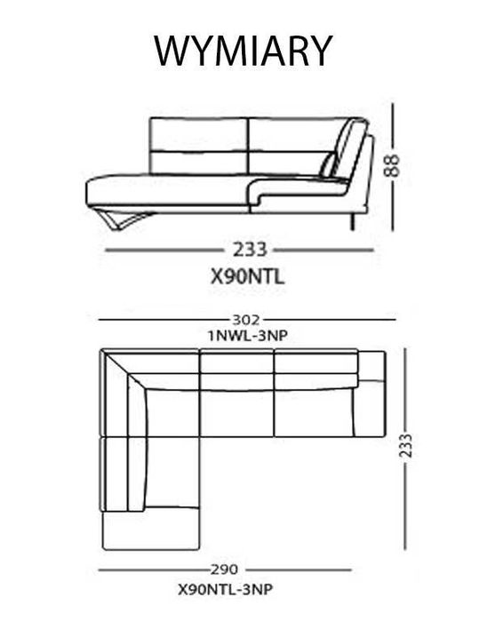 KLER - narożnik skóra, super stan, kolor