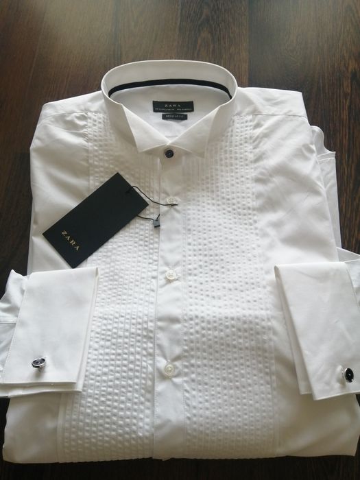 Koszula biała plisy XL Zara