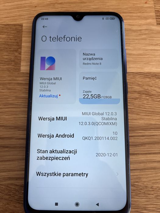 Redmi 8 note smartphone