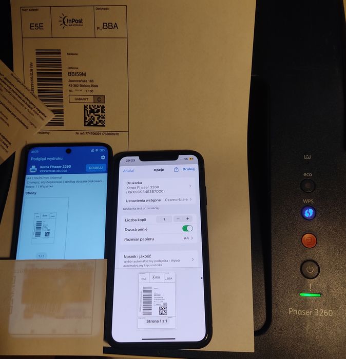 iPhone Win11 MacBook iOS WiFi Android win11 drukarka laserowa Xerox Phaser 3260 duplex
