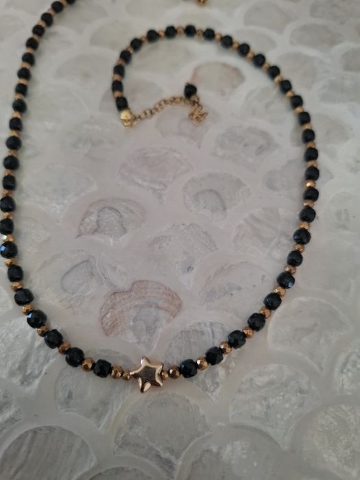 Naszyjnik handmade z naturalnych kamieni hematyt szmaragd nilu