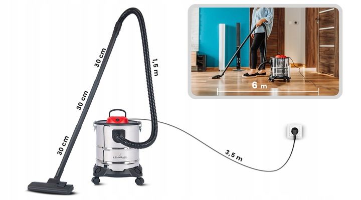 Odkurzacz Przemysłowy 2000w Sucho Do Kominka Gruzu Popiołu Dmuchawa 3x