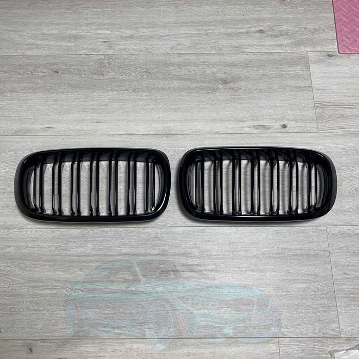 Решетка радиатора двойная BMW F15 F16 F85 x5 X6 цвет черный (комплект)