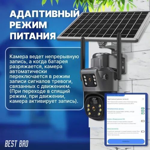 Камера видеонаблюдения 4G WIFI солнечная панель v380 автономная TP15