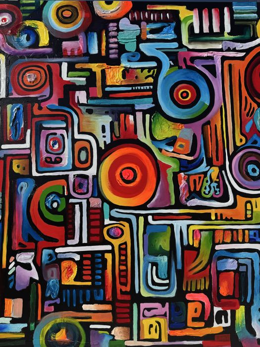 Arte contemporânea - “Cosmic Mystery” - pintura em Óleo sobre tela