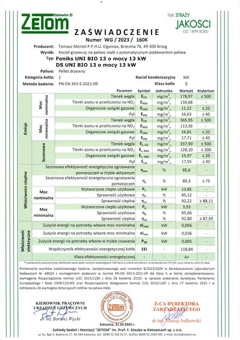 Kocioł Kotły na Pellet 13kW do 160m2 5 Klasa Dostawa Gratis