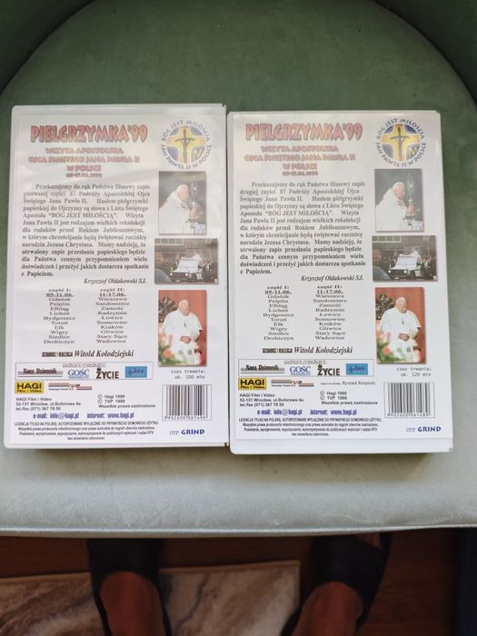 Kasety VHS Pielgrzymka Jana Pawła II do Polski