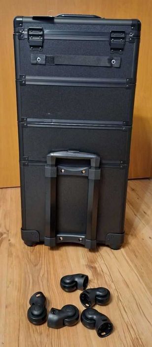 Okazja !!! Kuferek kosmetyczny XXL 4w1 na kółkach 360°