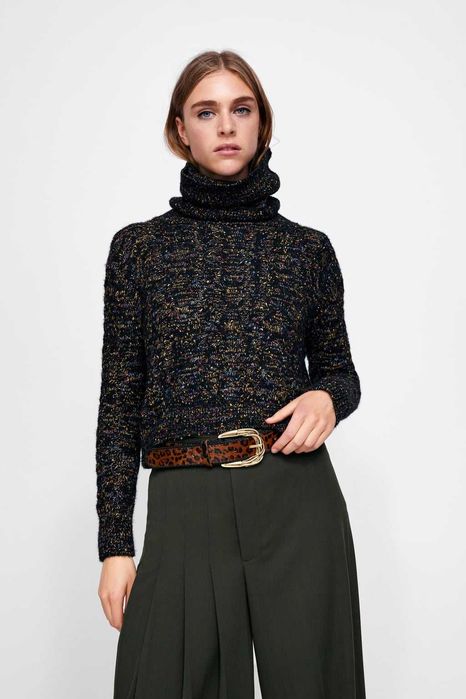 ZARA Жіночий светр в'язаний кроп, розмір S