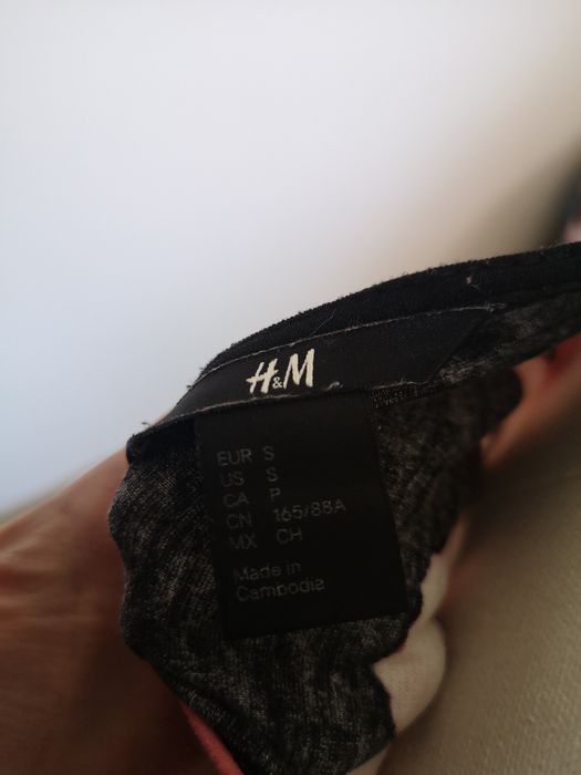 H&M sukienka elastyczna boho kwiaty czarna etno h 36 S cętki