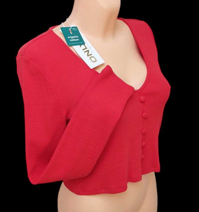 Bawełniana czerwona bluzka ONLY, R. M