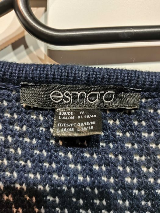 Krótki kardigan damski granatowo-biały Esmara r. L 40