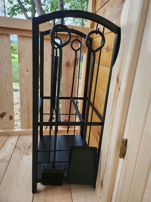 Kosz na Drewno Kominkowe Stojak Metalowy Akcesoria Przybory do Kominka