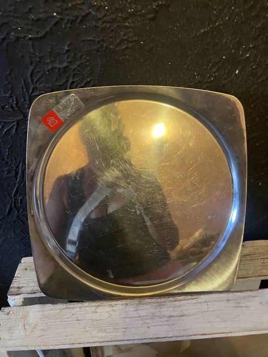 Taca gastronomiczna kelnerska metalowa Olkusz retro vintage prl