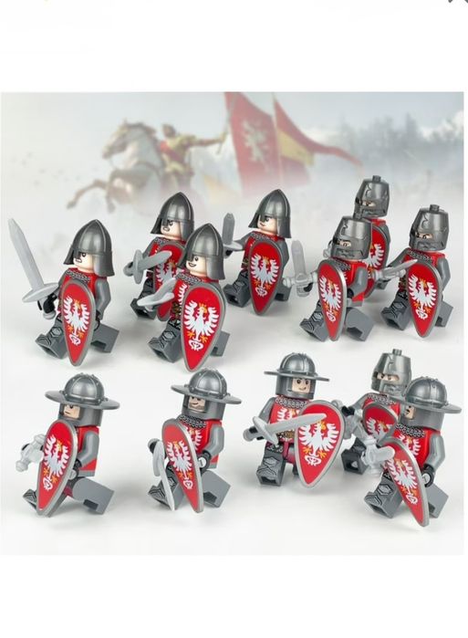 Klocki polscy rycerze średniowieczni kompatybilne z Lego castle medival knights klocki figurki rycerze średniowiecza
