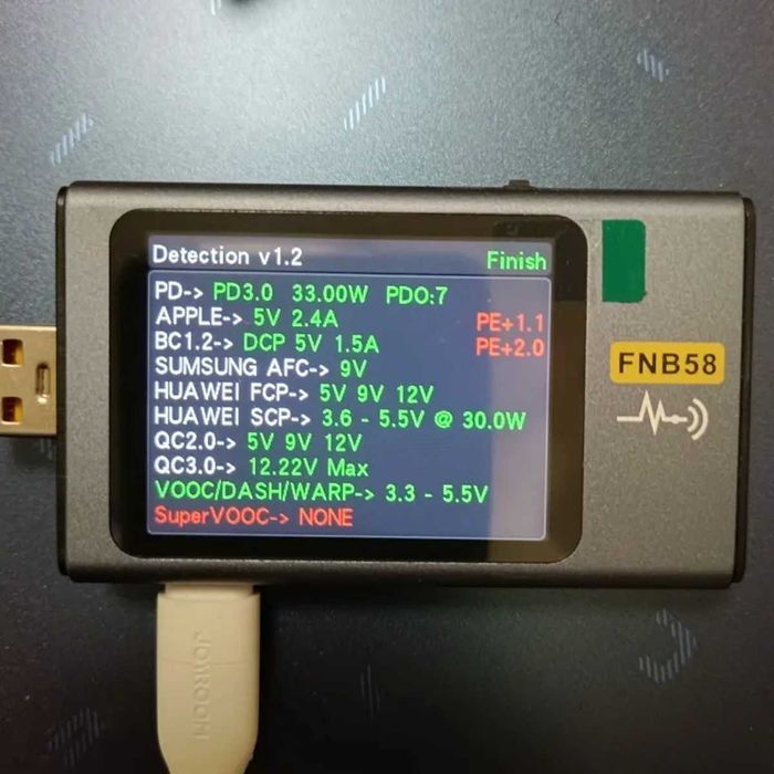 Юсб тестер FNB58 Профи с 2‑дюймовым TFT LCD‑дисплеем 120Вт - б/у