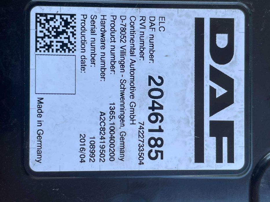 Sterownik ELC Daf moduł świateł komputer Daf Lf Cf xf 106 Euro 6 .2017