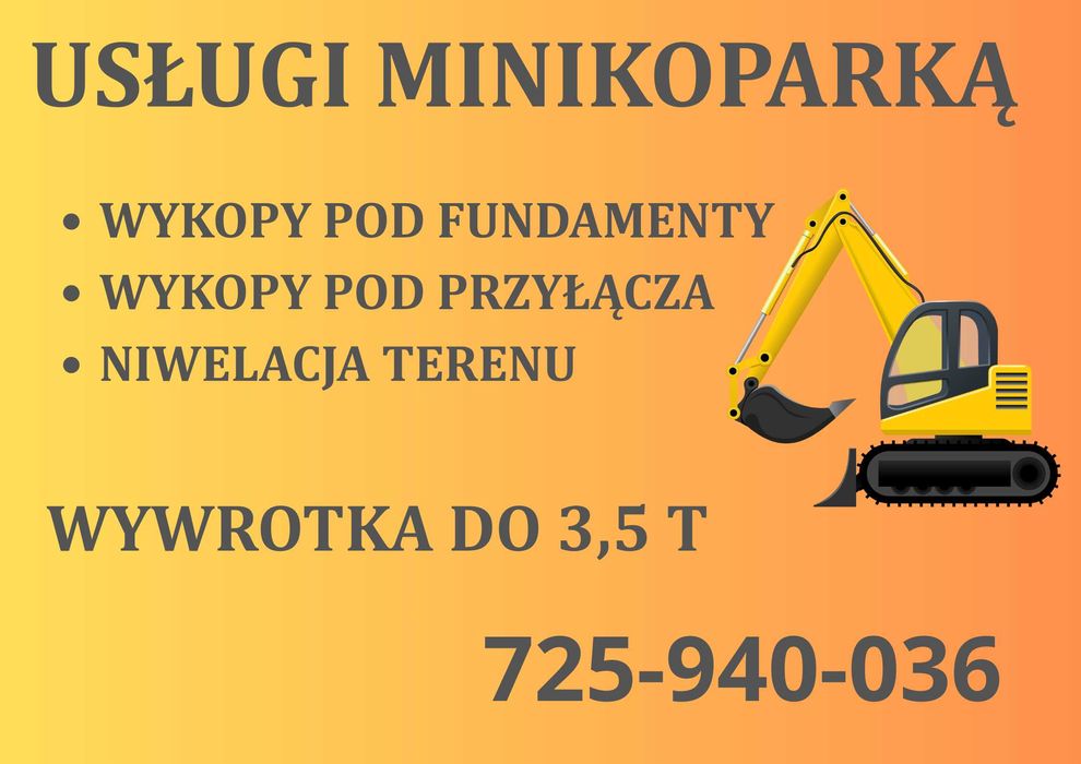 Usługi minikoparką