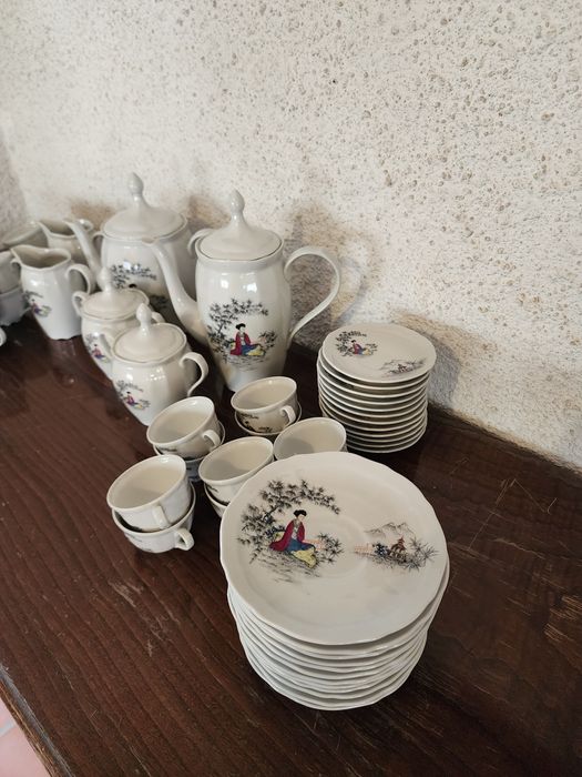 Serviço de chá e café Porcelana de Coimbra