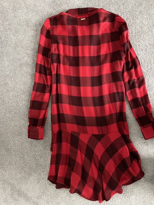 Guess xs, sukienka czerwona krata