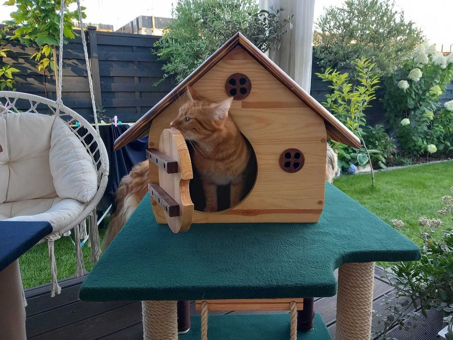 Domek dla kota z drapakiem