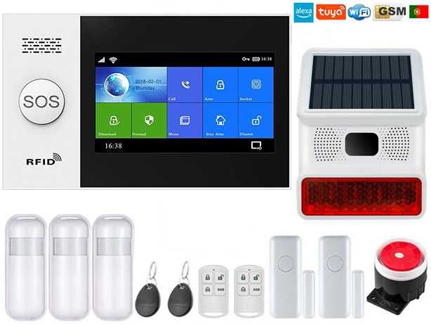 Alarme Tuya sem fios GSM/WiFi Android/iOS Sirene Solar (NOVO)