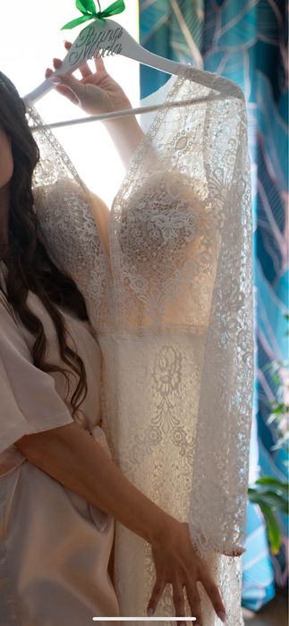 Suknia ślubna koronkowa śmietankowa S/M Estera Bridal