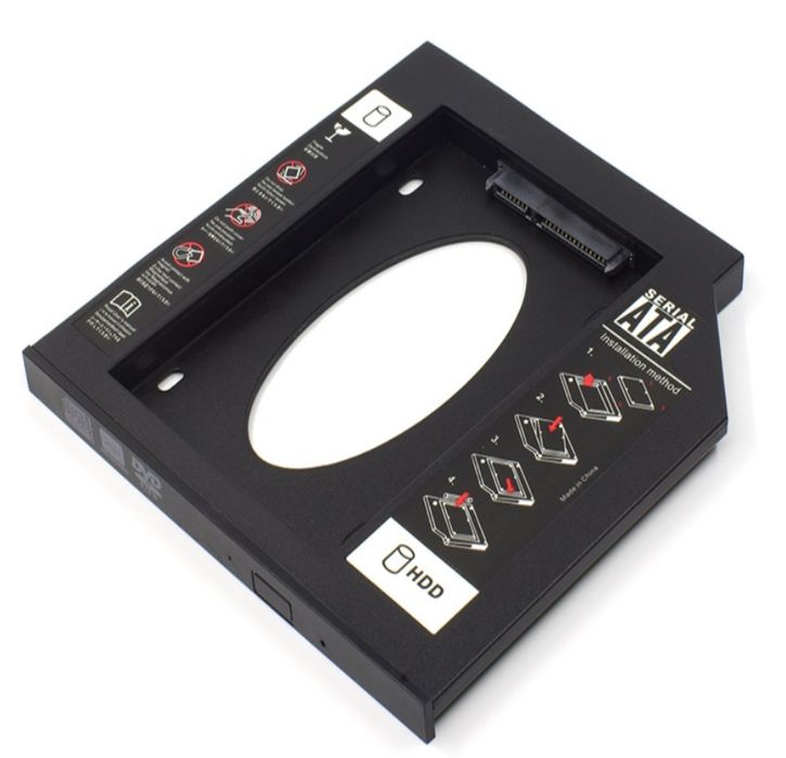 Карман для установки второго жесткого диска SATA в отсек DVD 12.7 мм SATA (optibay оптибей caddy)Переходник SSD,HDD,SATA 3.0