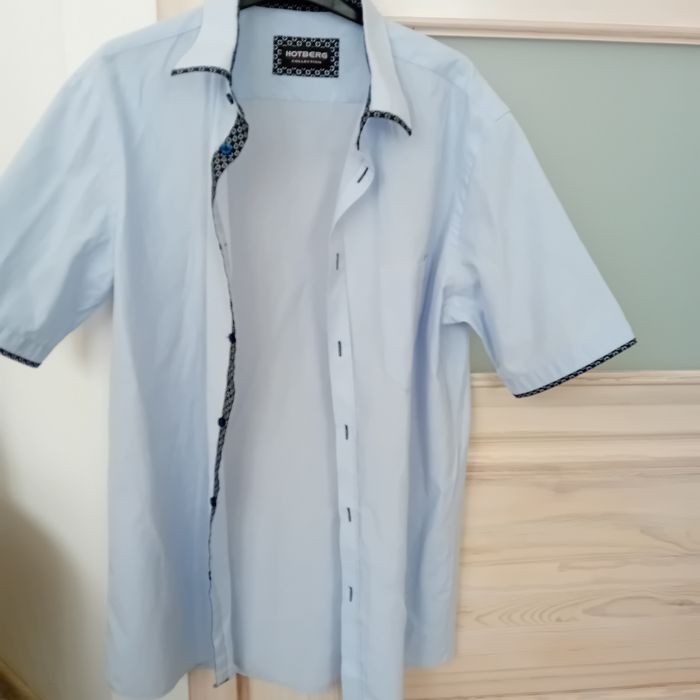 Hotberg błękitna koszula naturalne materiały M