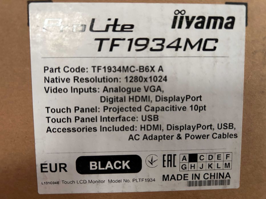 Monitor iiyama TF1934MC-B6X Full HD multi-touch