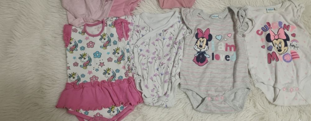 paka body na krótki rękaw 68 myszka minnie miki 8sztuk