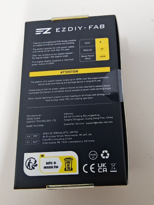 Adapter zasilania EZDIY-FAB 12VHPWR dla kart graficznych