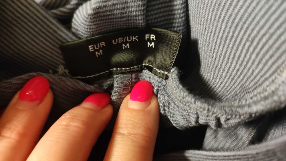 Spodnie joggero-haremki Change M, niebieskie w drobne paski, homewear