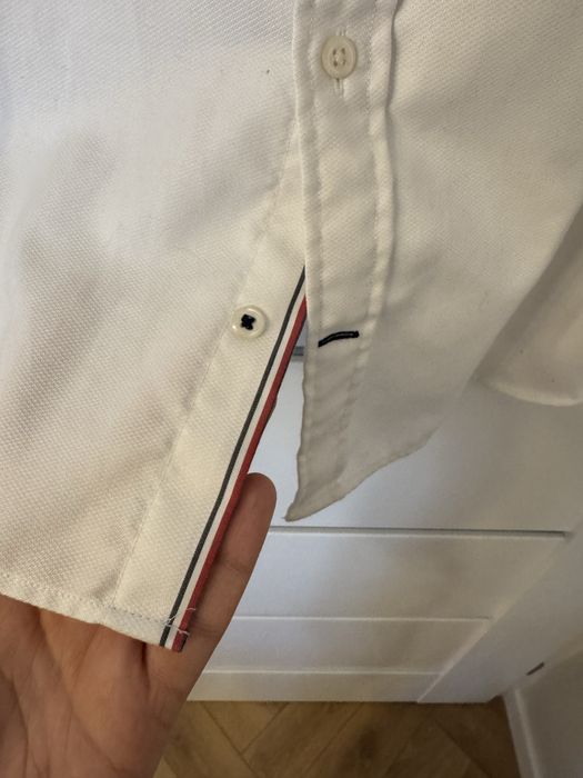 Koszulka z długim rękawem biała Tommy Hilfiger L Slim Fit