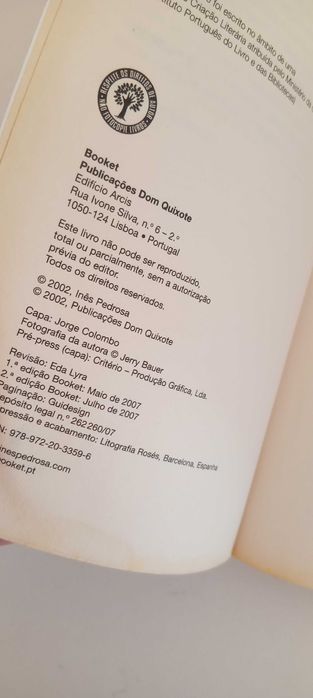 Fazes-me Falta Inês Pedrosa 2007 booket 2ª edição Dom Quixote