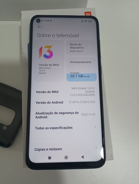 Telemóvel Redmi note 9