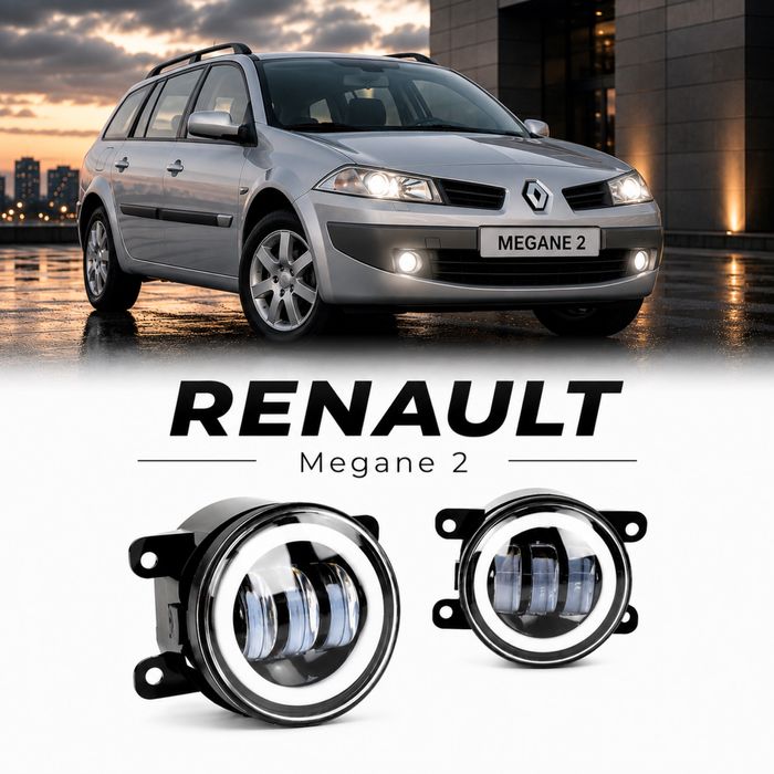 Протиуманні фари для Renault Megane 3 + ДХО