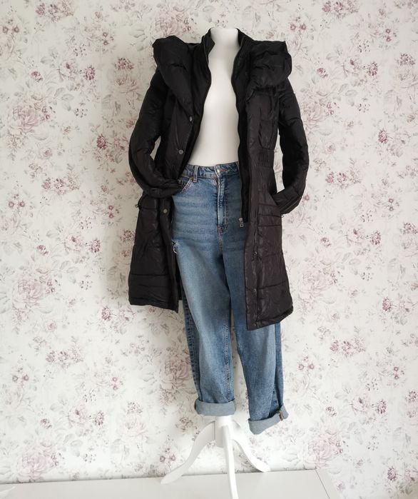 Kurtka zimowa, puchowa, pikowana, L, 40, dłuższa, błyszcząca  Zara