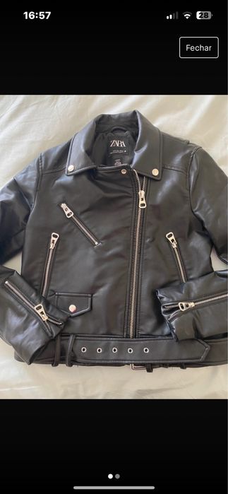 Casaco pele preto
